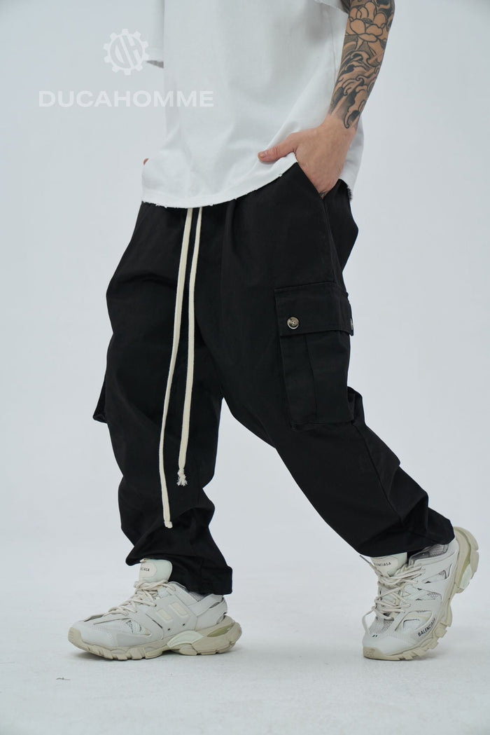 Pantaloni Cargo Duca Homme Uomo | Oversize | Nero Duca Homme