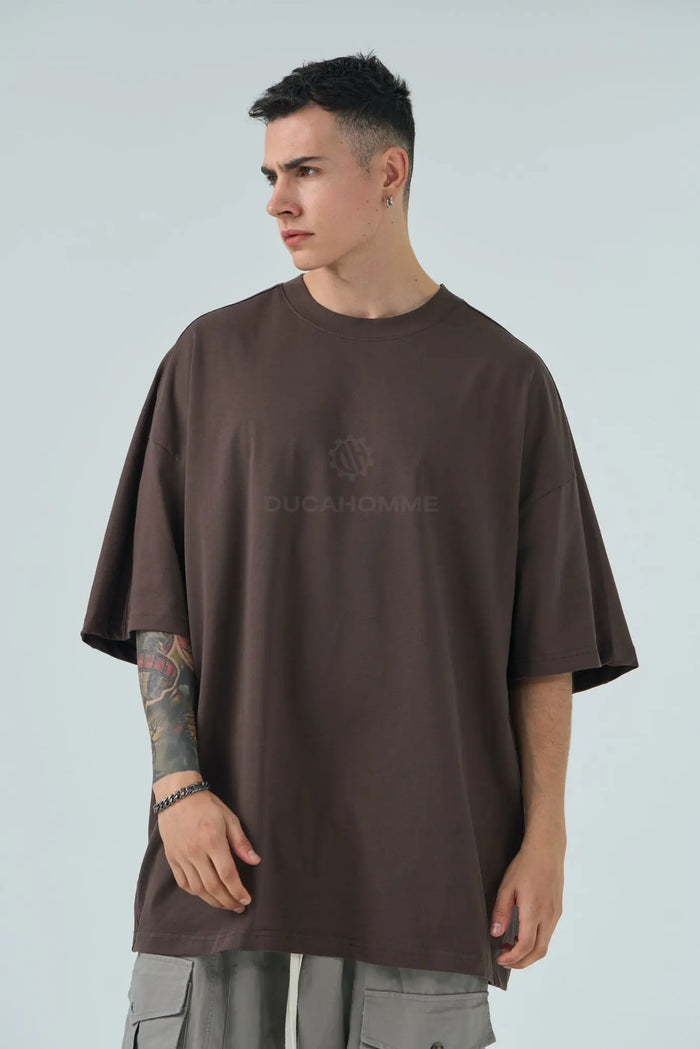 T Shirt Duca Homme Uomo | Maxi Oversize | Marrone Duca Homme