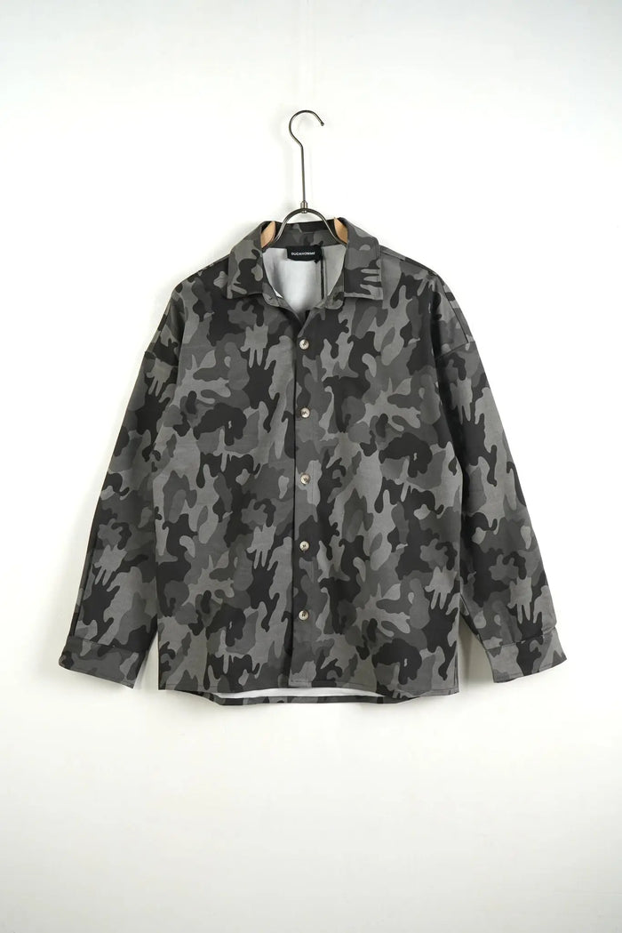 Camicia Duca Homme Uomo | Oversize | Mimetica Camouflage | Grigio Nero Duca Homme