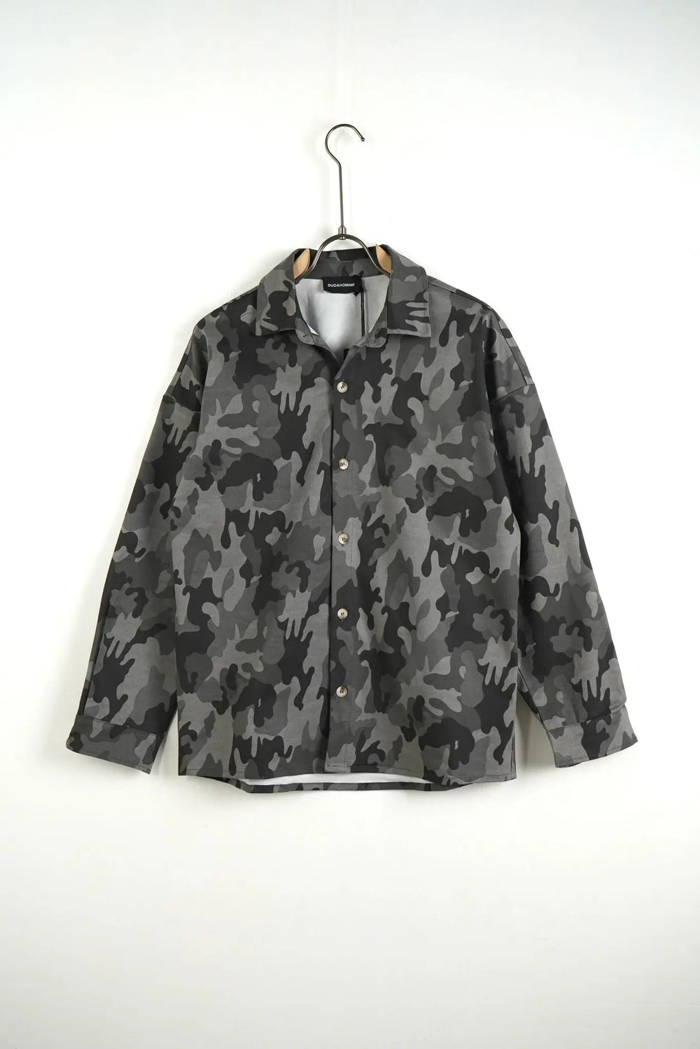 Camicia Duca Homme Uomo | Oversize | Mimetica Camouflage | Grigio Nero Duca Homme
