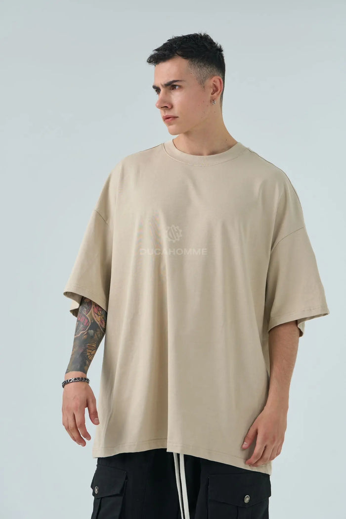 T Shirt Duca Homme Uomo | Maxi Oversize | Beige Duca Homme