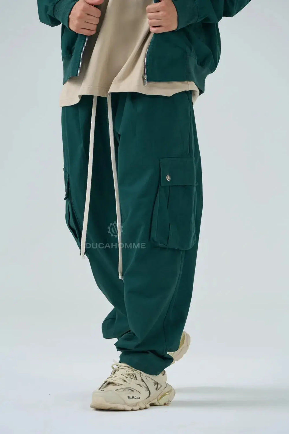 Pantaloni Duca Homme Uomo | Modello Cargo Oversize | Verde Gucci Duca Homme