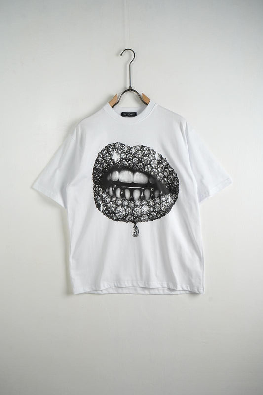 T Shirt Duca Homme Uomo | Stampa Frontale Lips | Girocollo | Jeans Duca Homme