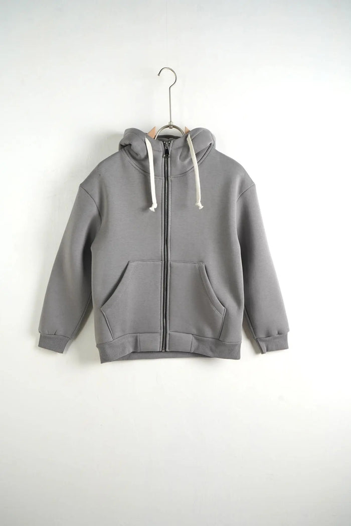 Felpa Duca Homme Bambino | Cappuccio con Zip | Grigio Duca Homme