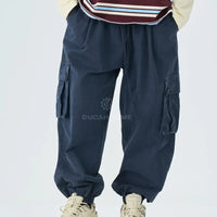 Pantaloni Cargo Duca Homme Stone Wash Blu