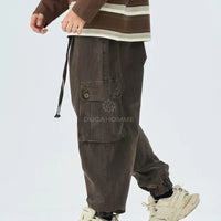 Pantaloni Cargo Duca Homme Stone Wash Marrone