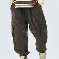 Pantaloni Cargo Duca Homme Stone Wash Marrone