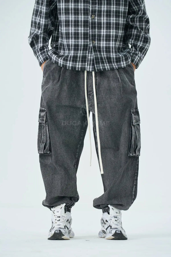 Pantalone Cargo Duca Homme Denim Grigio