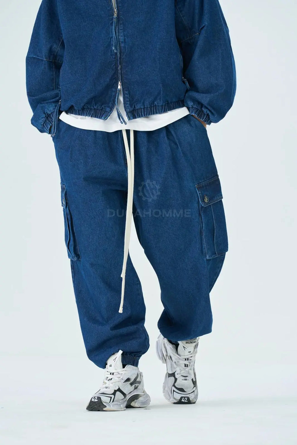 Pantalone Cargo Duca Homme Denim Blu