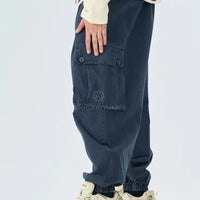 Pantaloni Cargo Duca Homme Stone Wash Blu