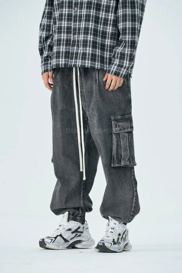 Pantalone Cargo Duca Homme Denim Grigio