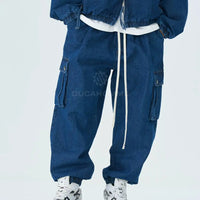 Pantalone Cargo Duca Homme Denim Blu