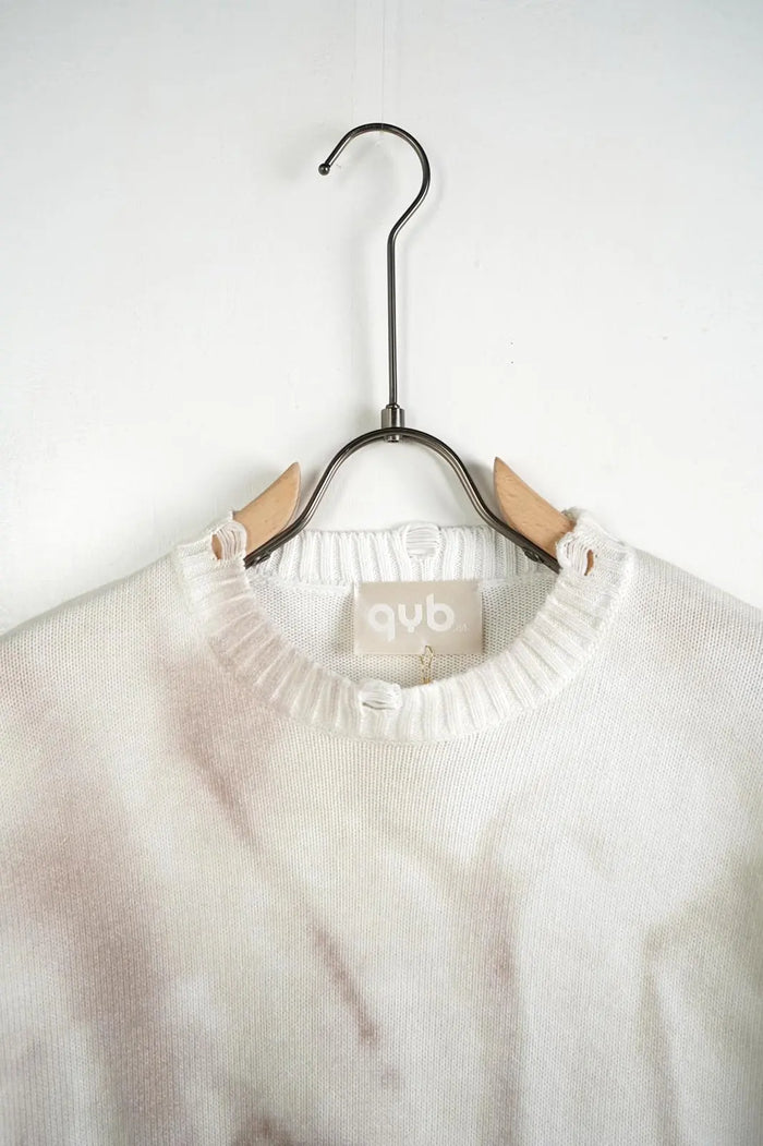 Maglia Duca Homme Uomo | Oversize con Strappi e Lavaggio | Bianco Duca Homme