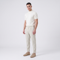 Duca Homme uomo pantalone aderente beige chiaro slim fit streetwear Made in Italy - foto 3