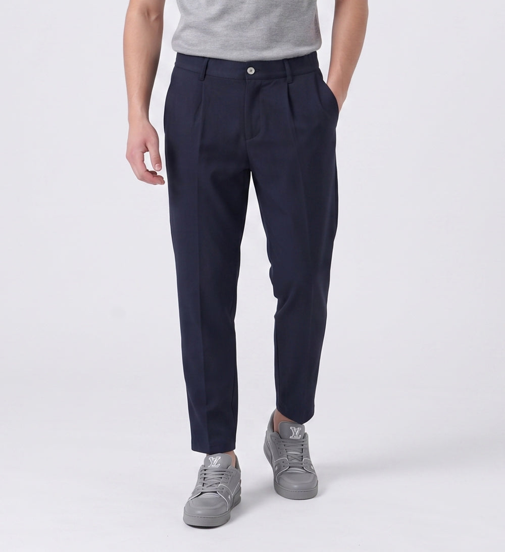 Duca Homme Pantalone Slim Fit Strutturato blu uomo - pantalone aderente slim fit Made in Italy | Hype Outlet