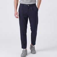 Pantalone Slim Fit Strutturato Duca Homme blu per uomo, pantalone aderente, 78% poliestere, 18% viscosa elasticizzato