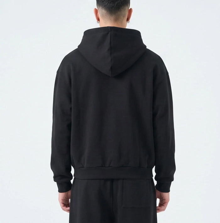 Duca Homme uomo hoodie con zip nero streetwear Made in Italy - foto 3