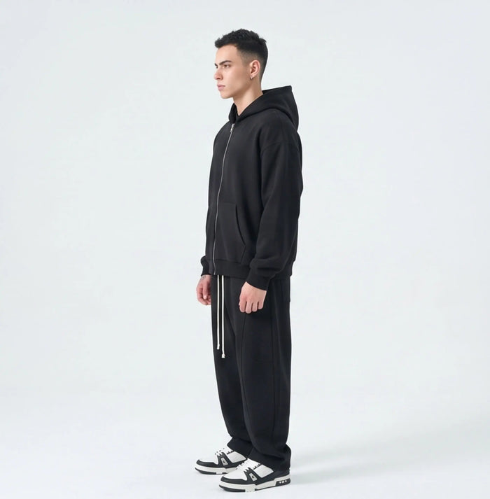 Duca Homme abbigliamento uomo: felpa con cappuccio e zip nero, taglie e vestibilità - foto 4