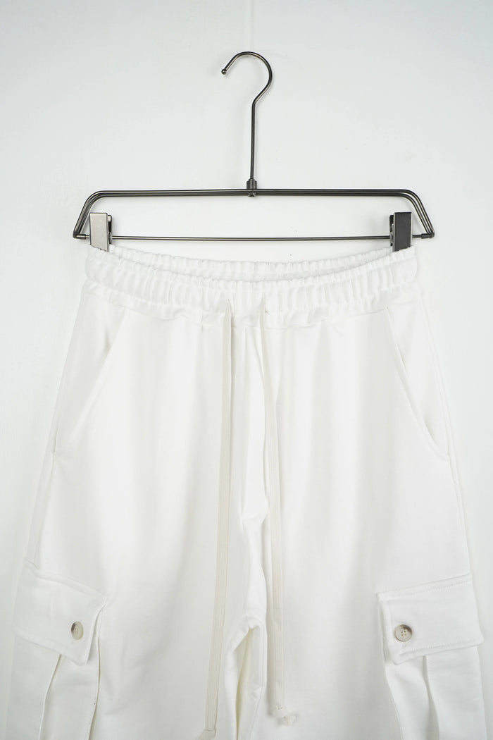 Pantalone Cargo Oversize Duca Homme bianco per uomo, cargo largo, 100% cotone
