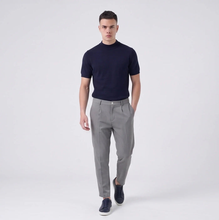 Duca Homme abbigliamento uomo: t-shirt girocollo in maglia blu, taglie e vestibilità - foto 4