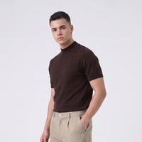 Duca Homme t-shirt girocollo in maglia marrone caffè online outlet, spedizione 2-4 giorni Klarna - foto 5
