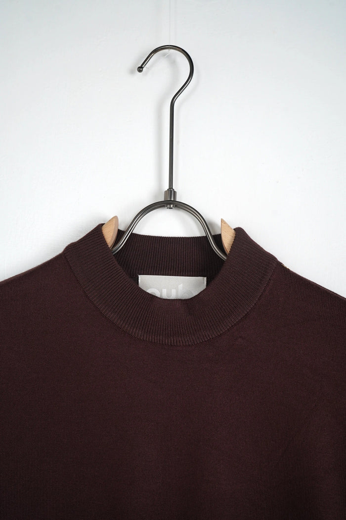 T-shirt Girocollo in Maglia Duca Homme marrone caffè per uomo, maglia leggera manica corta, 70% viscosa, 30% poliestere