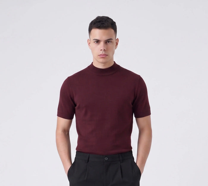 Duca Homme t-shirt girocollo in maglia bordeaux online outlet, spedizione 2-4 giorni Klarna - foto 5