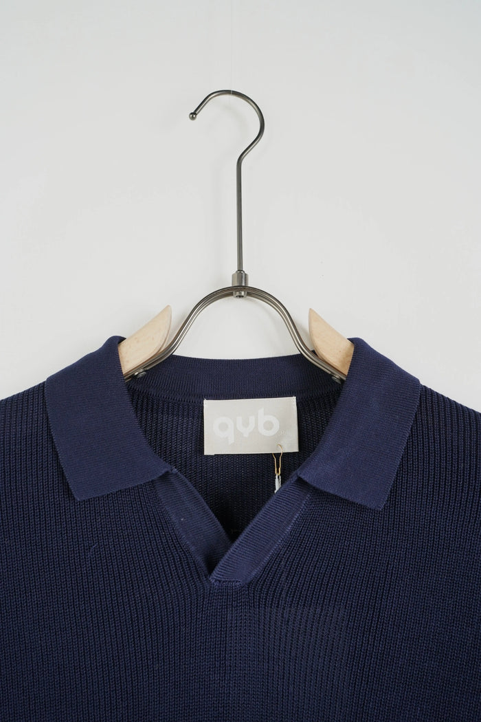Polo in Maglia Duca Homme blu per uomo, polo in filo, 70% viscosa, 30% poliestere