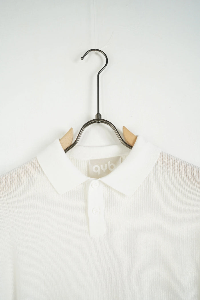 Polo in Maglia Duca Homme bianco riso per uomo, polo in filo, 70% viscosa, 30% poliestere