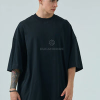 Duca Homme uomo maglietta larga e lunga nero oversize streetwear collezione 2026 - foto 3
