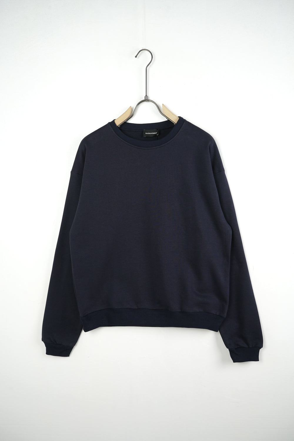 Duca Homme Felpa Girocollo Boxy Fit blu uomo - felpa squadrata boxy fit Made in Italy | Hype Outlet