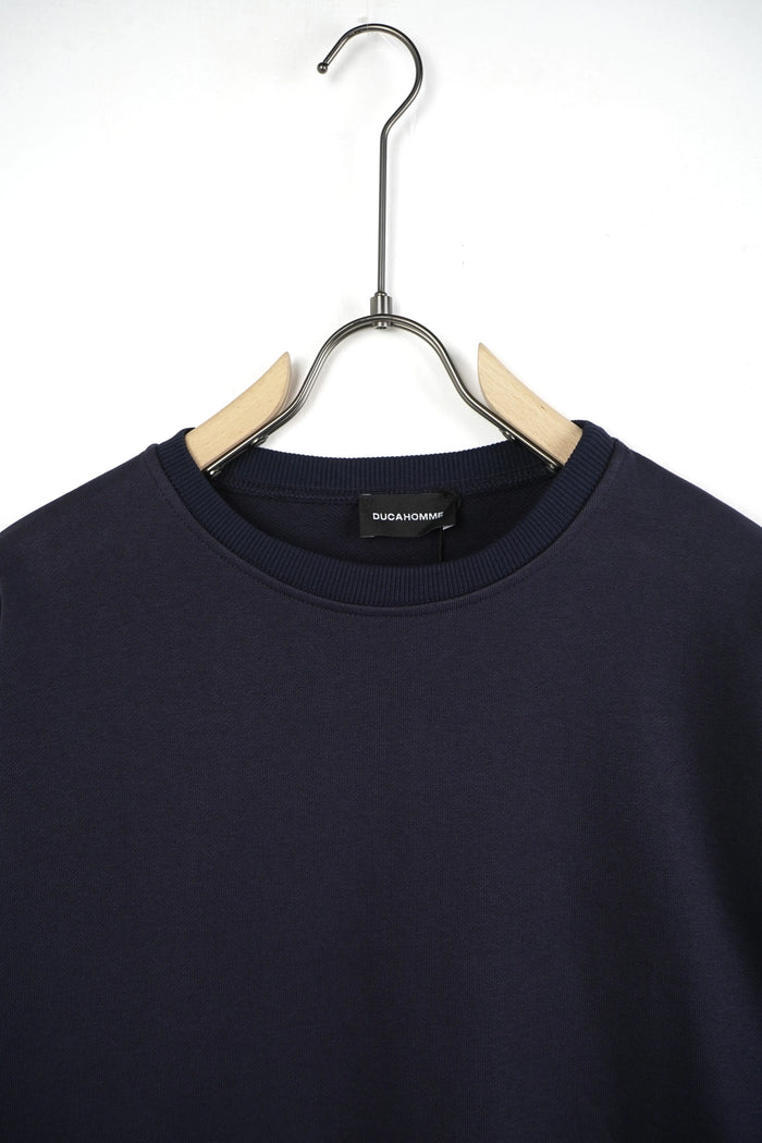 Felpa Girocollo Boxy Fit Duca Homme blu per uomo, felpa squadrata, 65% cotone, 35% poliestere
