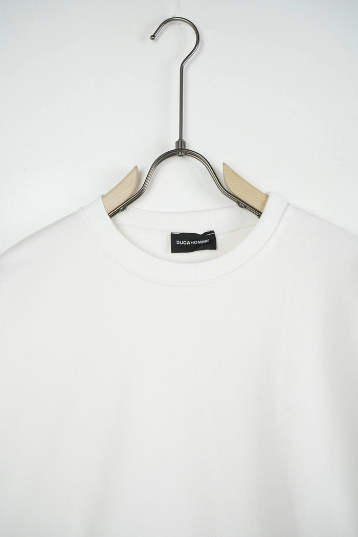 Felpa Girocollo Boxy Fit Duca Homme bianco per uomo, felpa squadrata, 65% cotone, 35% poliestere