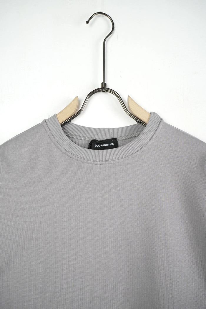 Felpa Girocollo Boxy Fit Duca Homme grigio campus per uomo, felpa squadrata, 65% cotone, 35% poliestere