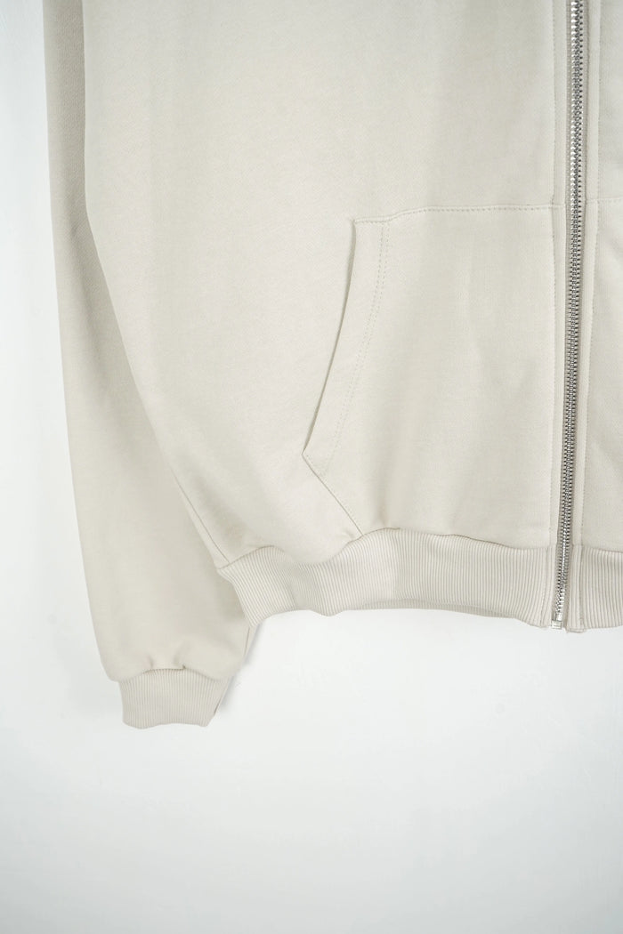Duca Homme uomo hoodie con zip beige streetwear Made in Italy - foto 3