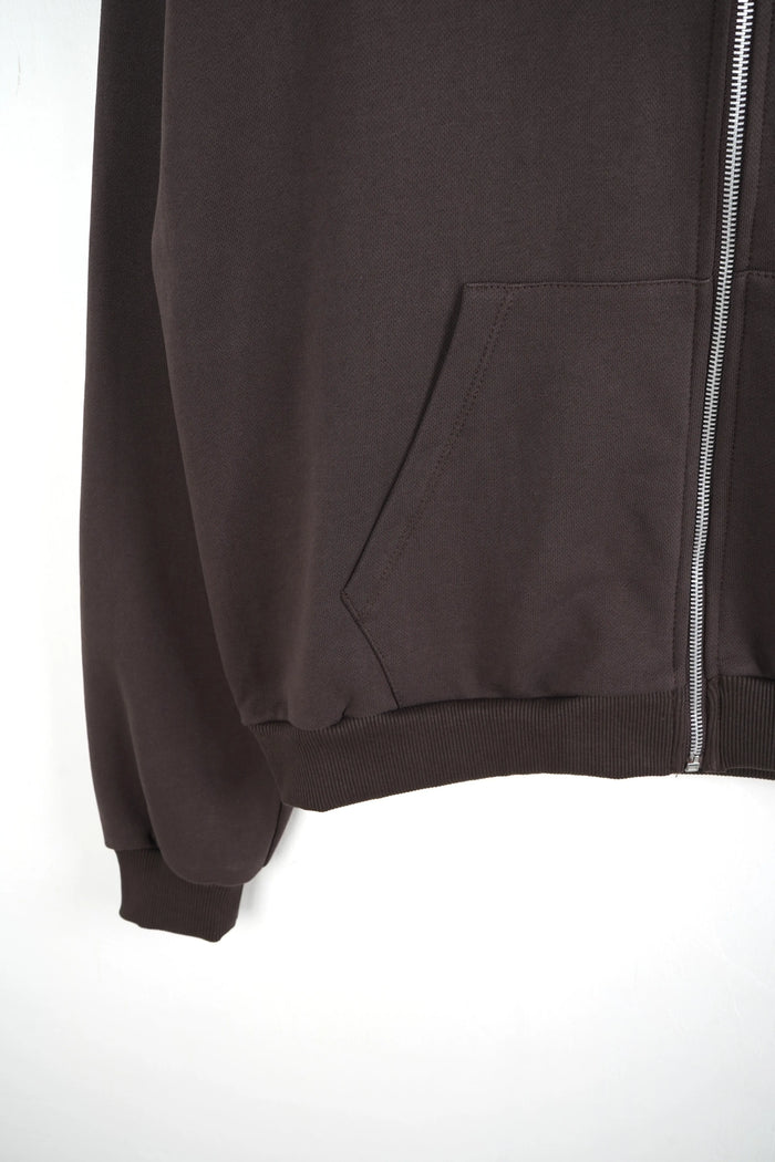 Duca Homme uomo hoodie con zip marrone streetwear Made in Italy - foto 3