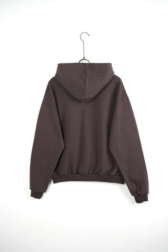 Duca Homme abbigliamento uomo: felpa con cappuccio e zip marrone, taglie e vestibilità - foto 4