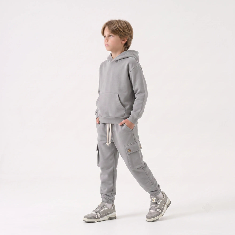 Duca Homme Completo Felpa e Pantalone Cargo grigio campus bambino 10-16 anni - tuta felpa e cargo | Hype Outlet