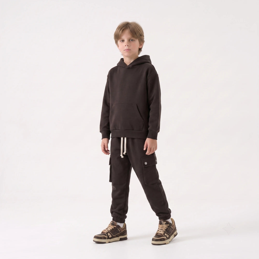 Duca Homme Completo Felpa e Pantalone Cargo marrone bambino 10-16 anni - tuta felpa e cargo | Hype Outlet