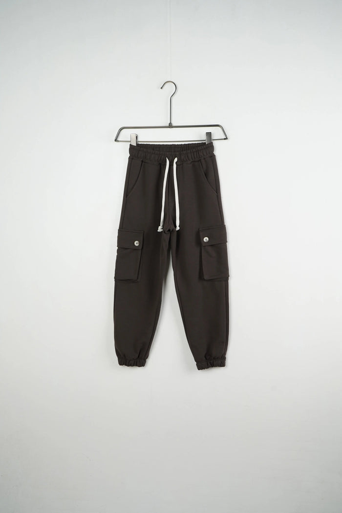 Duca Homme abbigliamento bambino 10-16 anni: completo felpa e pantalone cargo marrone, taglie e vestibilità - foto 4