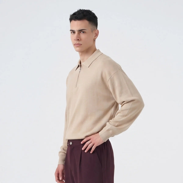 Duca Homme Polo con Zip Semiover Albicocca | Uomo