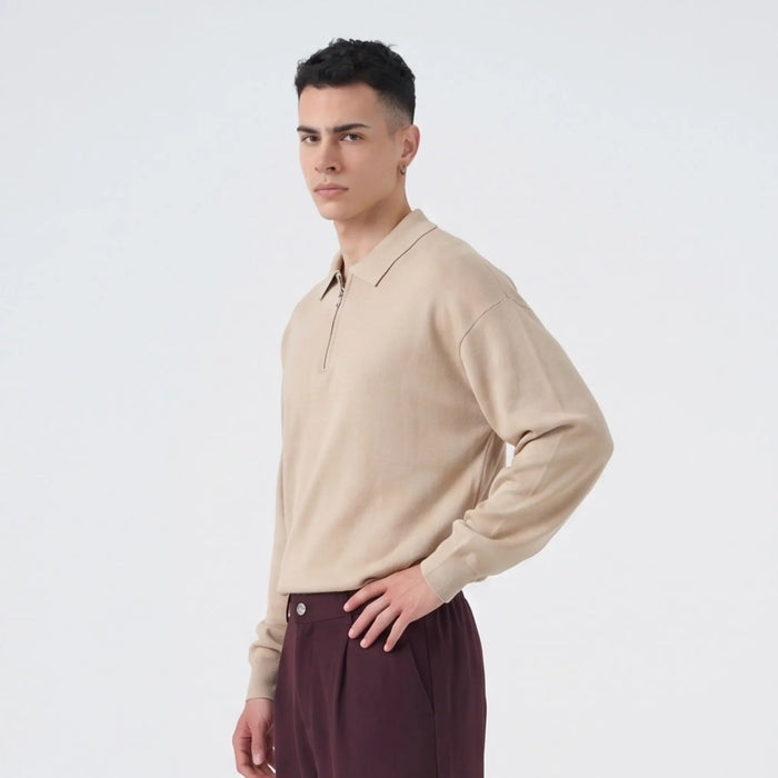 Duca Homme Polo con Zip Semiover albicocca uomo - polo con zip semiover fit collezione 2026 | Hype Outlet