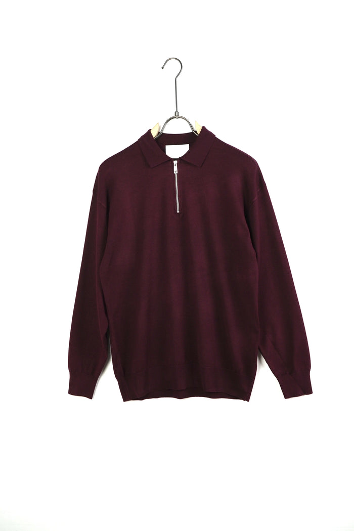 Duca Homme uomo polo con zip bordeaux semiover fit streetwear collezione 2026 - foto 3
