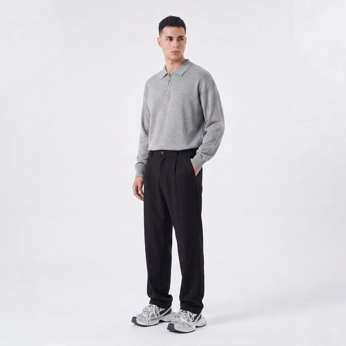 Duca Homme Polo con Zip Semiover grigio chiaro uomo - polo con zip semiover fit collezione 2026 | Hype Outlet