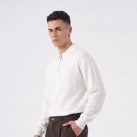 Duca Homme Polo con Zip Semiover Bianco riso | Uomo Duca Homme