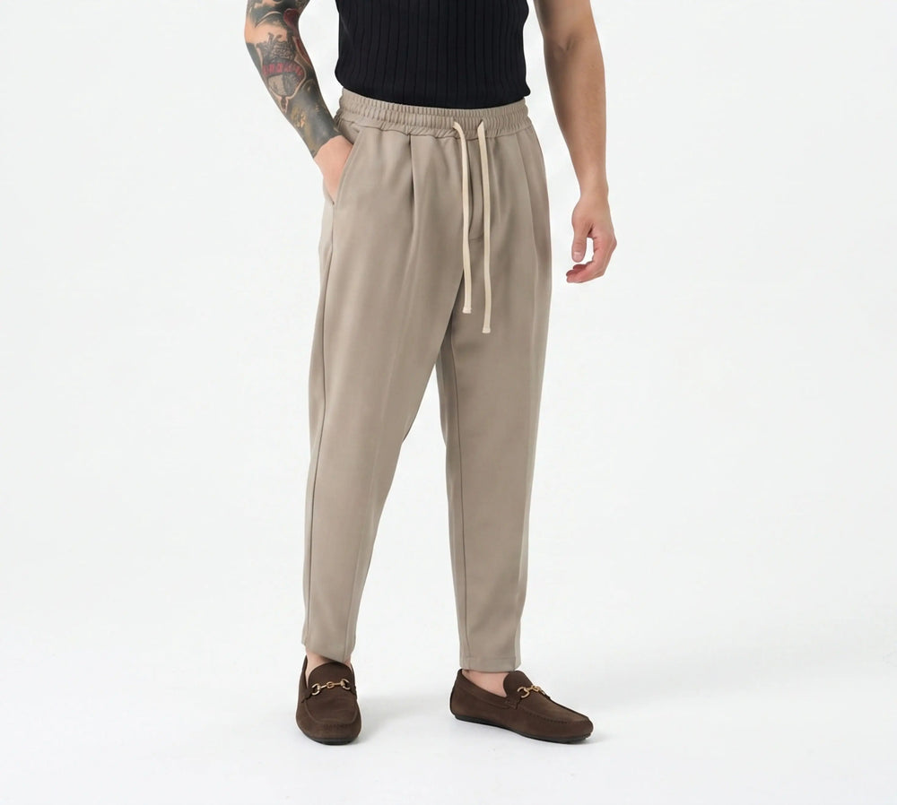 Duca Homme Pantalaccio Elegante Carrot Fit beige uomo - pantalone carrot Made in Italy | Hype Outlet