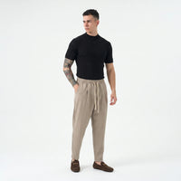 Duca Homme abbigliamento uomo: pantalaccio elegante carrot fit beige, taglie e vestibilità - foto 4