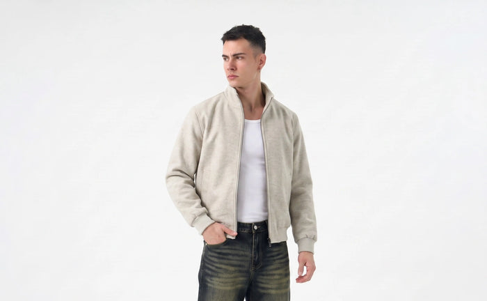 Duca Homme Giacca Full Zip beige uomo - giubbino con zip collezione 2026 | Hype Outlet