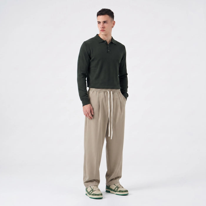 Duca Homme uomo pantalone ampio beige baggy fit streetwear Made in Italy - foto 3