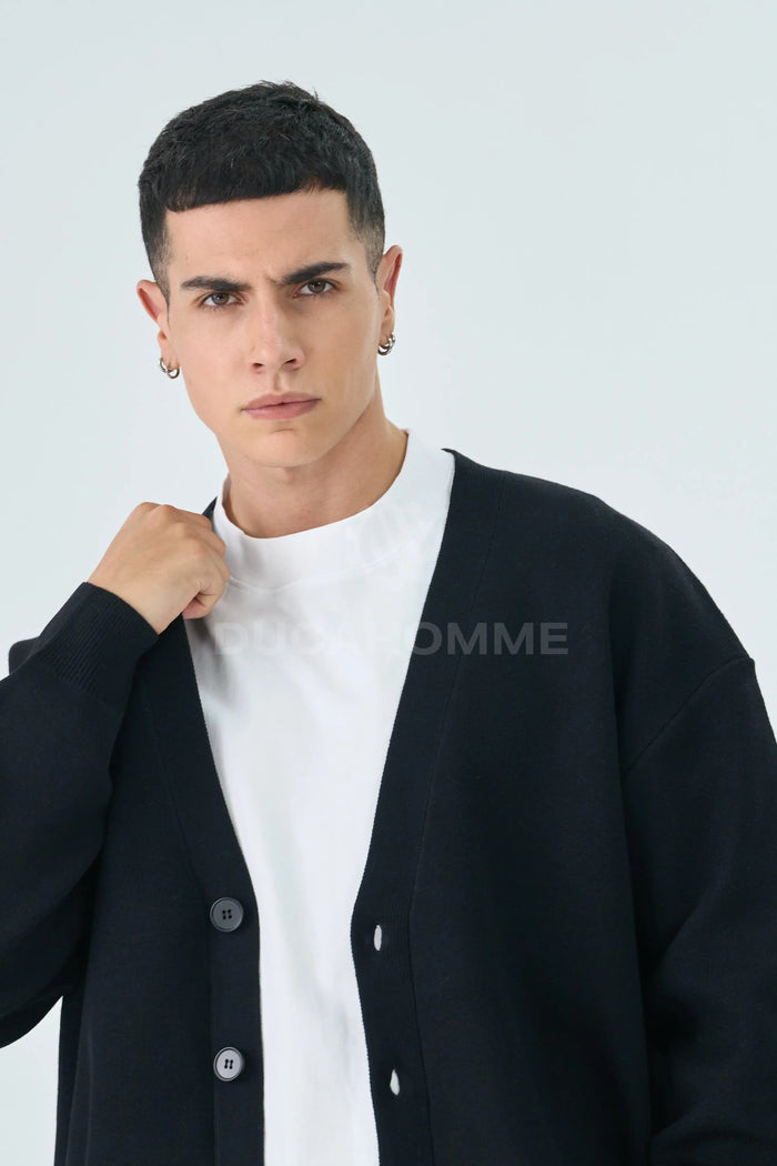 Duca Homme abbigliamento uomo: cardigan nero, taglie e vestibilità - foto 4